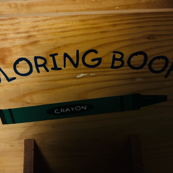 Vintage Wooden Coloring Book and Crayon Holder - Picture 5 of 6
